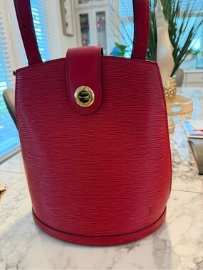 Authentic Louis Vuitton Red Epi Cluny